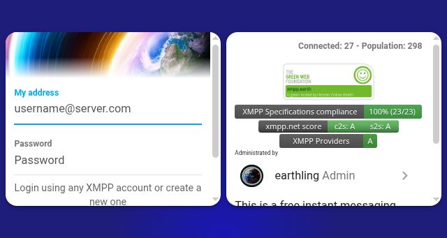 Screenshot of xmpp.earth