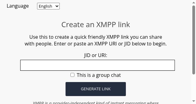 Screenshot of xmpp.link