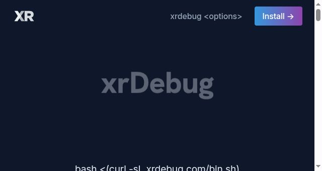 Screenshot of xrdebug.com