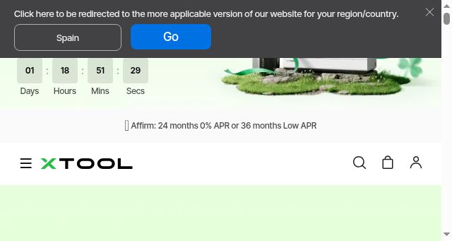 Screenshot of xtool.com