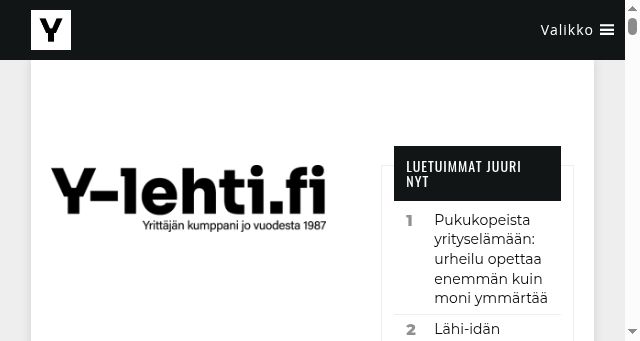 Screenshot of y-lehti.fi