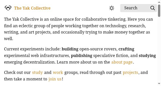 Screenshot of yakcollective.org