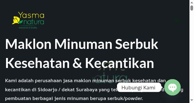 Screenshot of yasmanatura.co.id