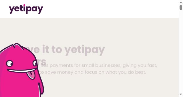 Screenshot of yetipay.me