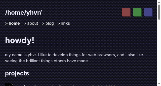 Screenshot of yhvr.me