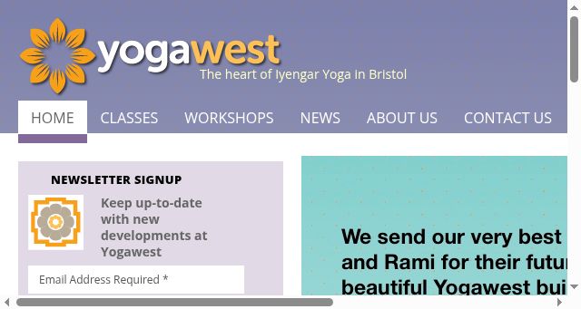 Screenshot of yogawest.co.uk