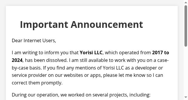 Screenshot of yorisi.com