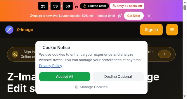 Screenshot of z-image-ai.app