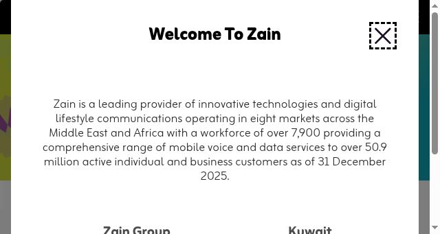 Screenshot of zain.com