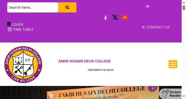 Screenshot of zakirhusaindelhicollege.ac.in