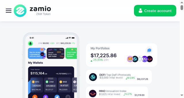 Screenshot of zam.io