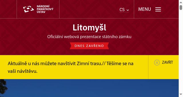 Screenshot of zamek-litomysl.cz