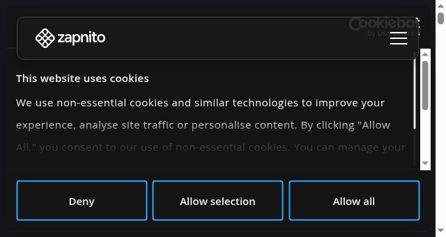Screenshot of zapnito.com
