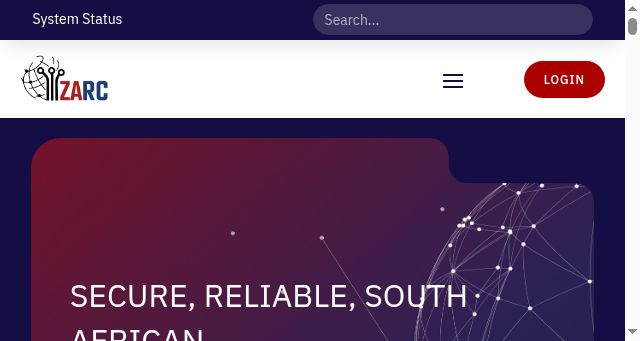 Screenshot of zarc.web.za
