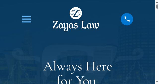 Screenshot of zayaslaw.com