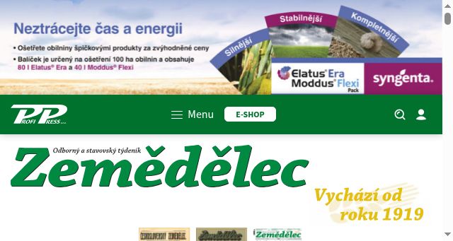 Screenshot of zemedelec.cz