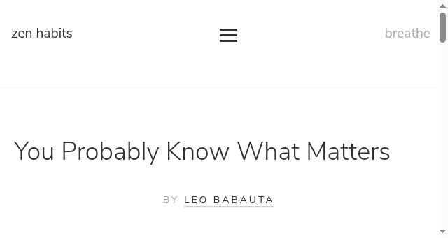 Screenshot of zenhabits.net