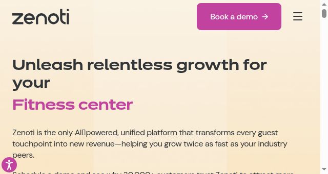 Screenshot of zenoti.com