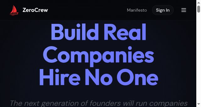 Screenshot of zerocrew.ai