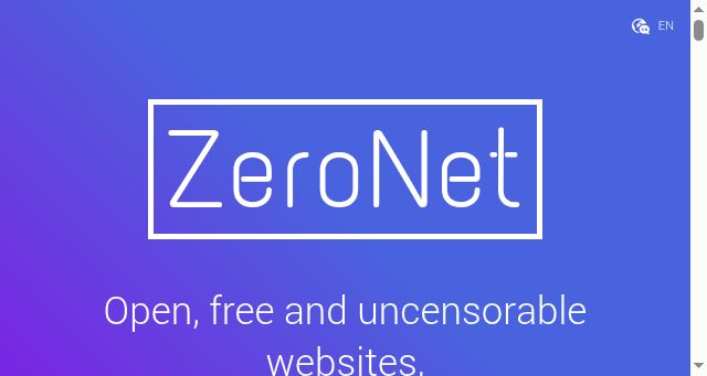 Screenshot of zeronet.io