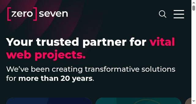 Screenshot of zeroseven.com.au