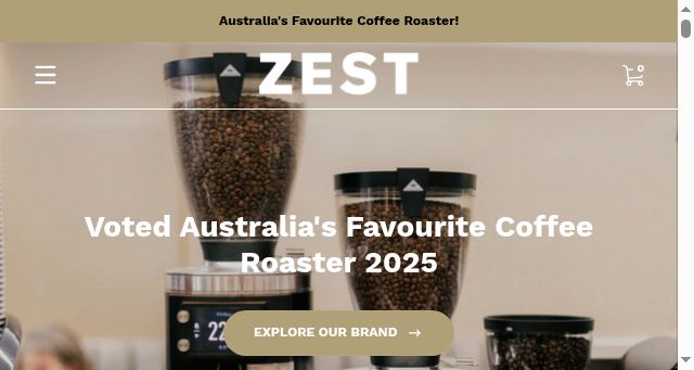 Screenshot of zestcoffee.com.au