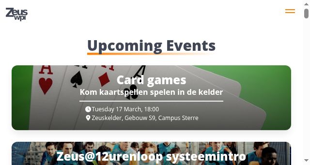 Screenshot of zeus.gent