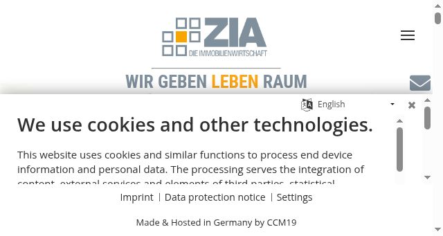 Screenshot of zia-deutschland.de
