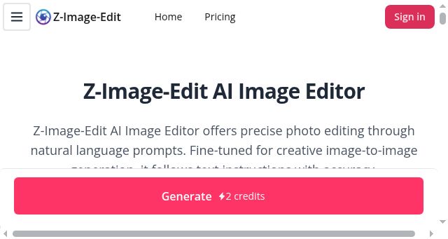 Screenshot of zimageeditor.com