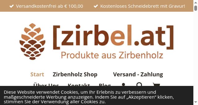 Screenshot of zirbel.at