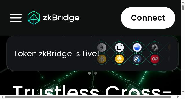 Screenshot of zkbridge.com