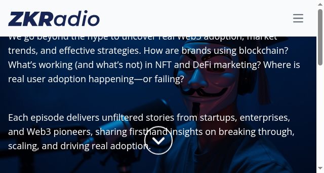 Screenshot of zkradio.xyz
