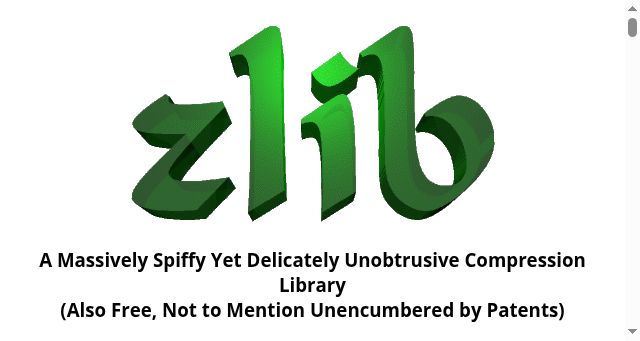 Screenshot of zlib.net