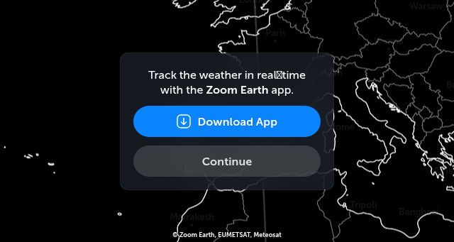 Screenshot of zoom.earth