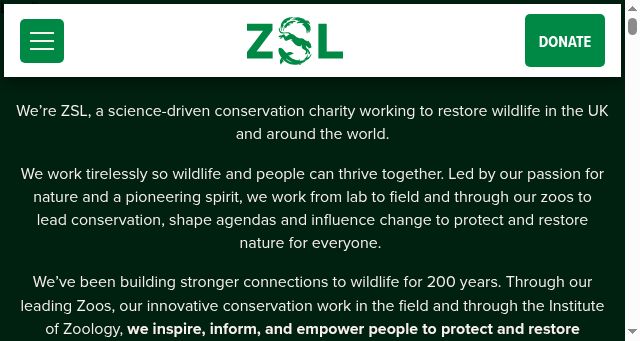 Screenshot of zsl.org