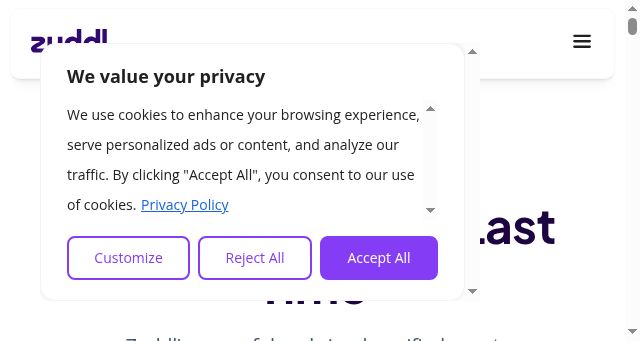 Screenshot of zuddl.com