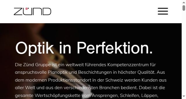 Screenshot of zuendoptics.com