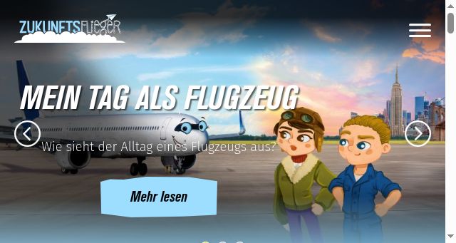 Screenshot of zukunftsflieger.de
